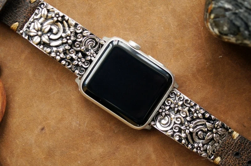Sakura Silber 925 Anhänger Apple-Watch-Armband ( 2-teilig) für Panerai oder Apple Watch Serie 1,2,3,4,5,6,7,SE – Bild 4